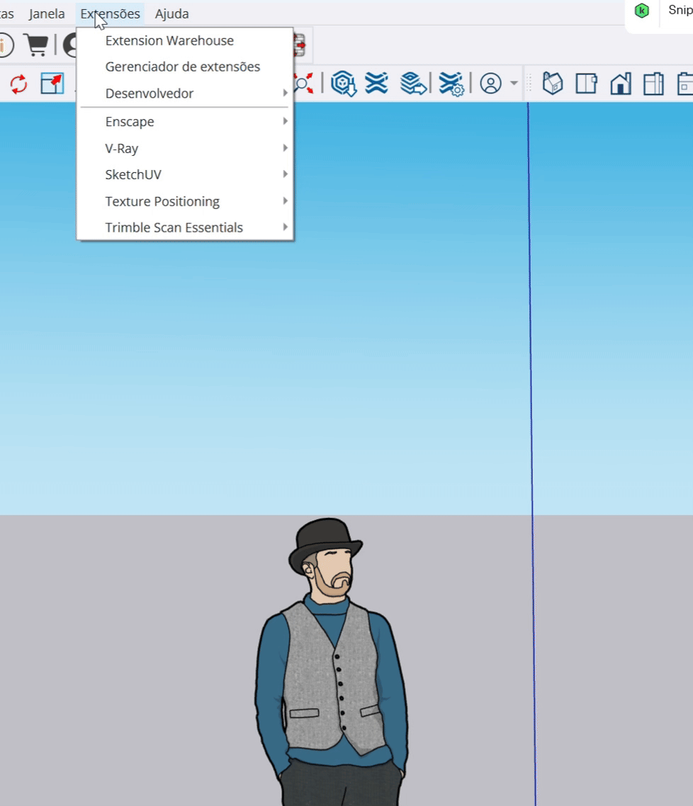 SketchUp interface showing the plugin in action